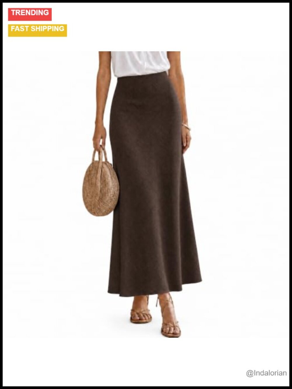 Flowy Linen Maxi Skirt High Waisted A-Line Boho Long Skirt